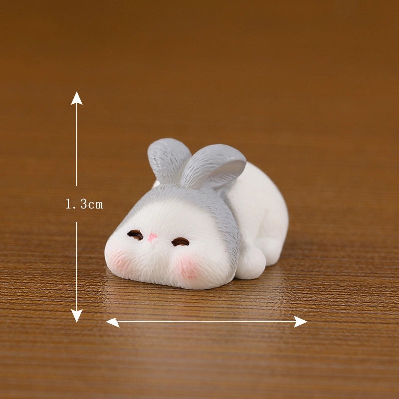 3 Pieces Cute Miniature Rabbit Family Figurines Resin Animal Decor Desktop Ornaments|Home Decor & Figurines