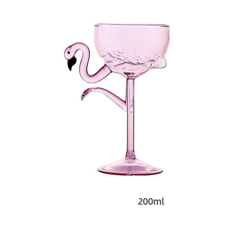 Adorable Flamingo Design Glass Wine Goblet 1 Piece|Drinkware & Bar Accessories