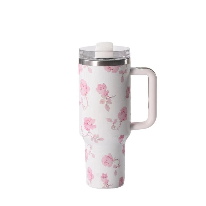 Elegant Floral 304 Stainless Steel Thermos Flask 350ml | Drinkware & Travel Mugs