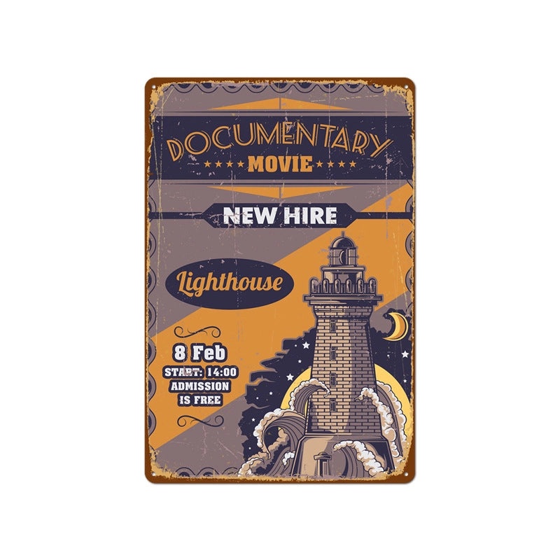 Beach Vintage Tin Sign Coffee Shop Wall Art Home Decor Frameless Hanging Painting|Home Decor