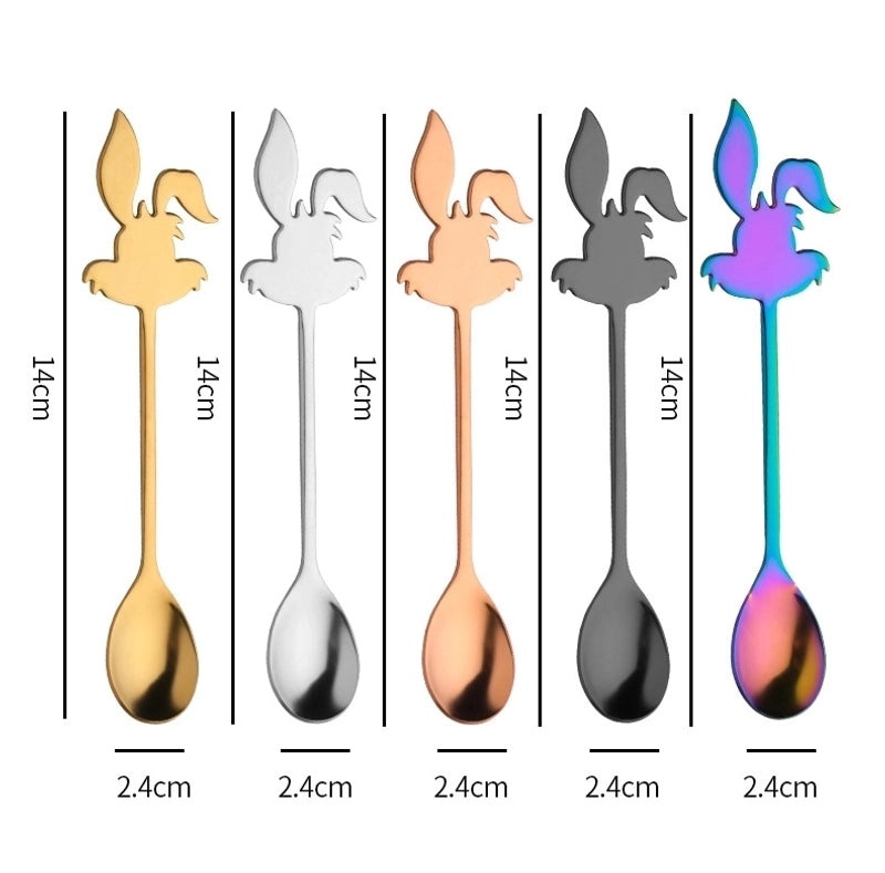 Stainless Steel Spoon with Cute Animal Design Solid Color 1 Piece|Kitchen Utensils
