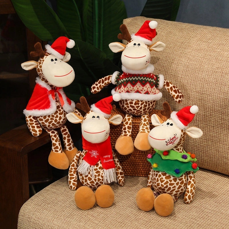 Christmas Elk Plush Toy Soft Cotton Stuffed Animal | Christmas Decor & Plush Toys