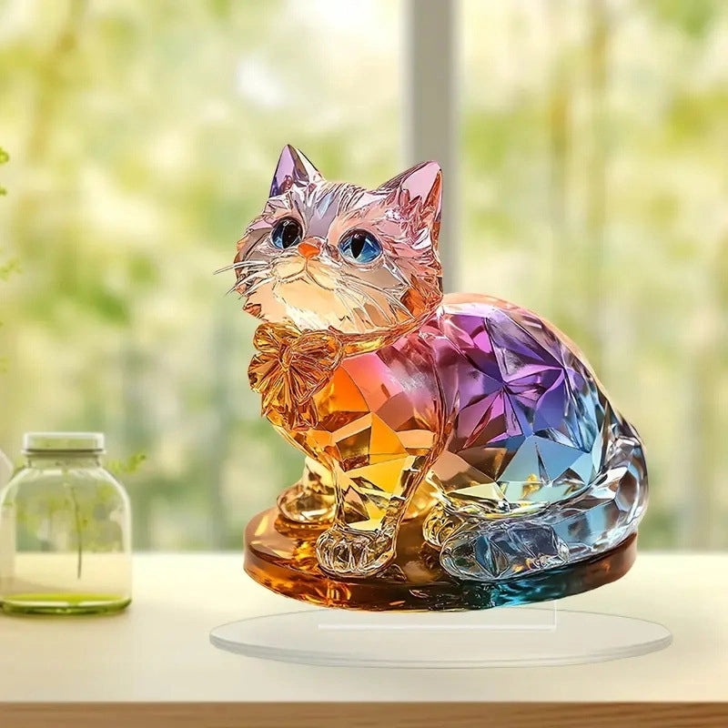 Adorable Cat Acrylic Decorative Figurines|Home Decor Accessories