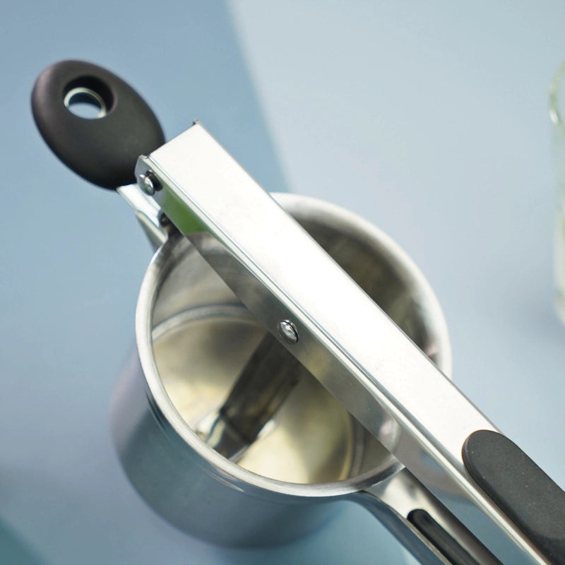 Silver Thickened Stainless Steel Potato Masher & Kitchen Fruit Juicer Press