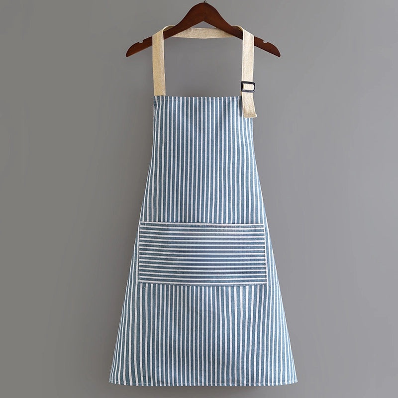 Japanese Style Cotton Linen Apron Women's Summer Thin Breathable Kitchen Cooking Waist Workwear Customized Logo|Kitchen & Dining