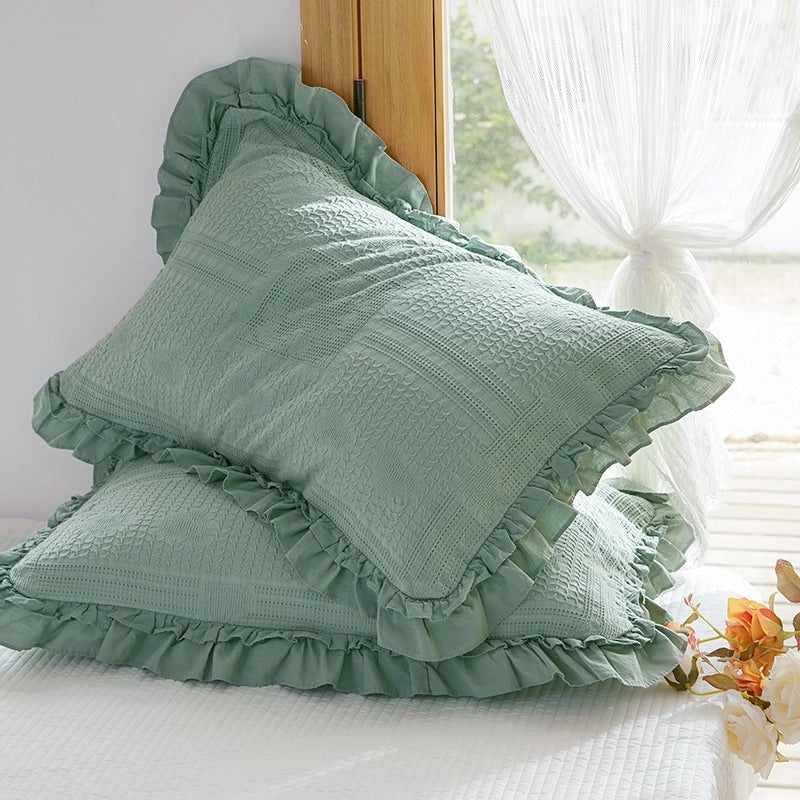 European Style Pure Cotton Waffle Lace Large Pillowcase Envelope Design Non-slip Non-shedding|Home Textiles Bedding