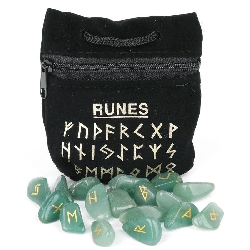 25 Natural Crystal Rune Stones Set Amorphous Spiritual Ornaments|Spiritual Healing Jewelry