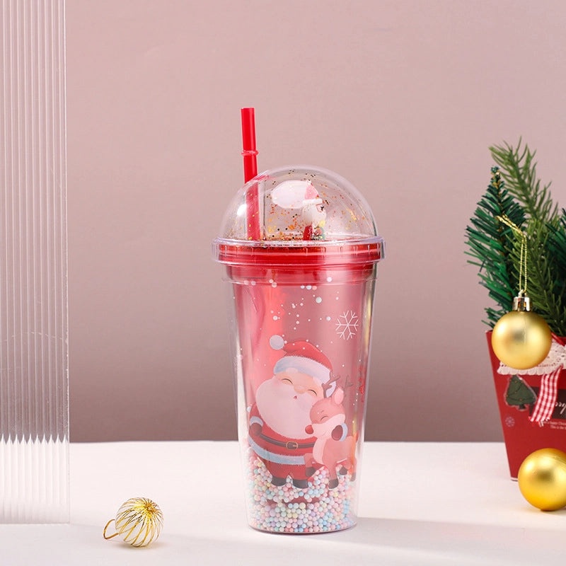 Holiday Christmas Tree Santa Snowman Plastic Water Bottle 1 Piece | Kitchen & Dining