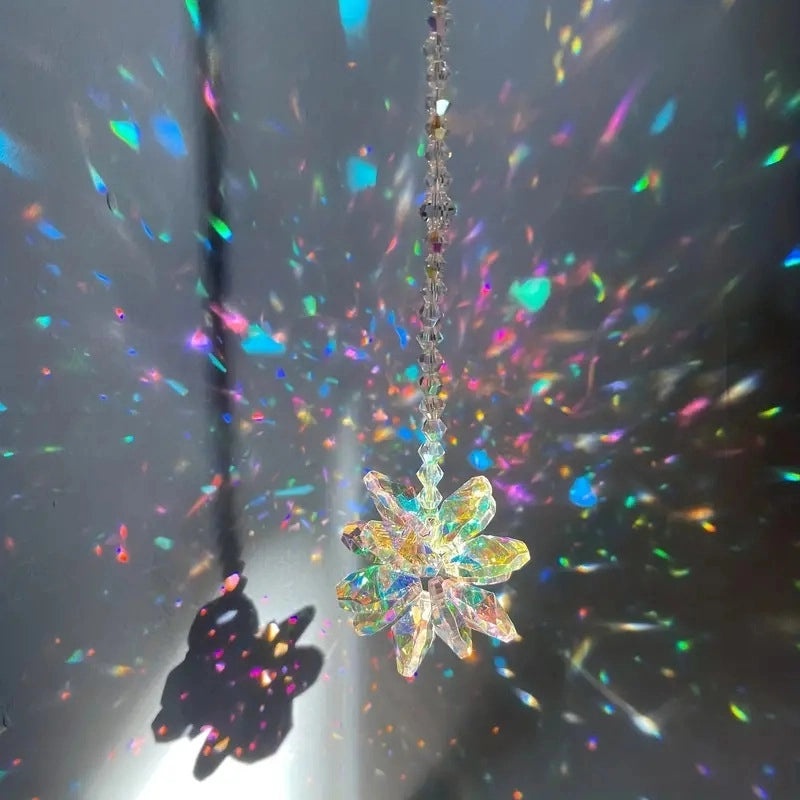 Elegant Floral Crystal Wind Chime Suncatcher Decoration|Home Decor Accessories