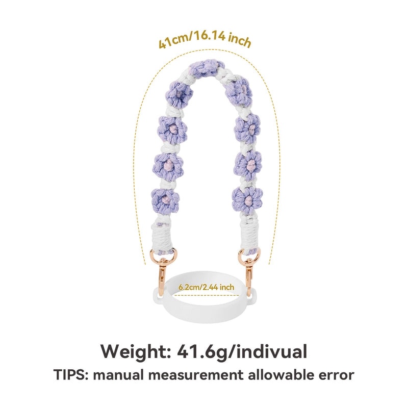 Floral Cotton Rope Silicone Cup Sleeves for Casual Use|Drinkware Accessories