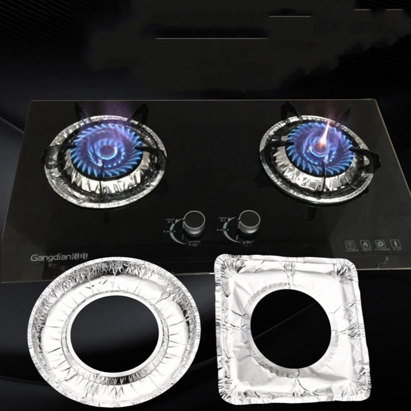 Solid Color Tin Foil Gas Stove Protector Mats, 160-Pack | Kitchen Accessories
