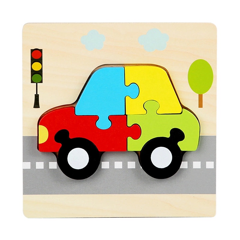 Wooden 3D Animal Puzzle for Kids Early Learning Handheld Board Cartoon Educational Toy | Educational Toys & Games