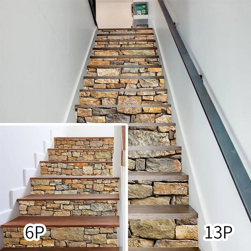 Casual Stone Pattern PVC Stair Wall Decal for Home Decor|Home Decor & Wall Stickers