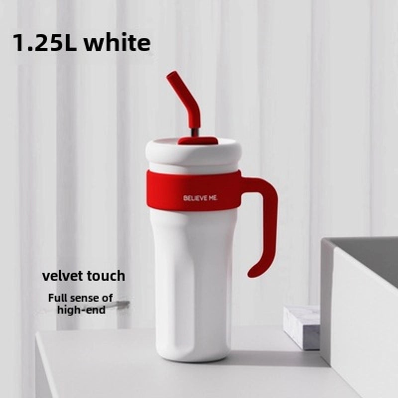 Large Capacity Stainless Steel Straw Water Bottle for Girls with Handle | Drinkware & Water Bottles