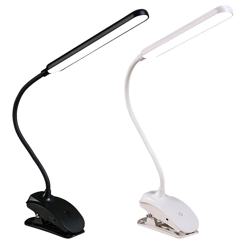 Rechargeable LED Clip-on Desk Lamp Eye Protection Small Table Lamp for Students Reading Dorm Bedside Light | Home & Office Lighting