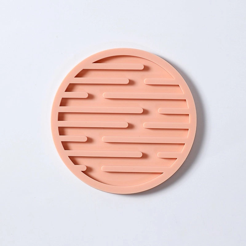 Silicone Round Coaster 10CM Thickened Non-slip Heat Insulated Drain Mat for Tea Cup Water|Kitchen & Dining Accessories