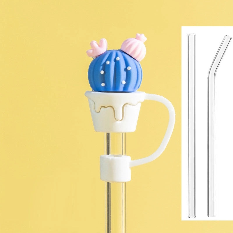 Silica Gel Flower Straw Cap for Drinks, Casual Elegant Decorative Cover, 1 Piece|Drinkware Accessories