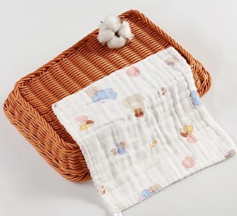 Cartoon Style Cotton Baby Burp Cloths Soft and Minimalist Newborn Accessories|Baby Accessories