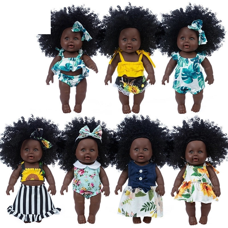 12 Inch African Baby Girl Doll Realistic Simulation Newborn Baby Doll|Dolls & Accessories