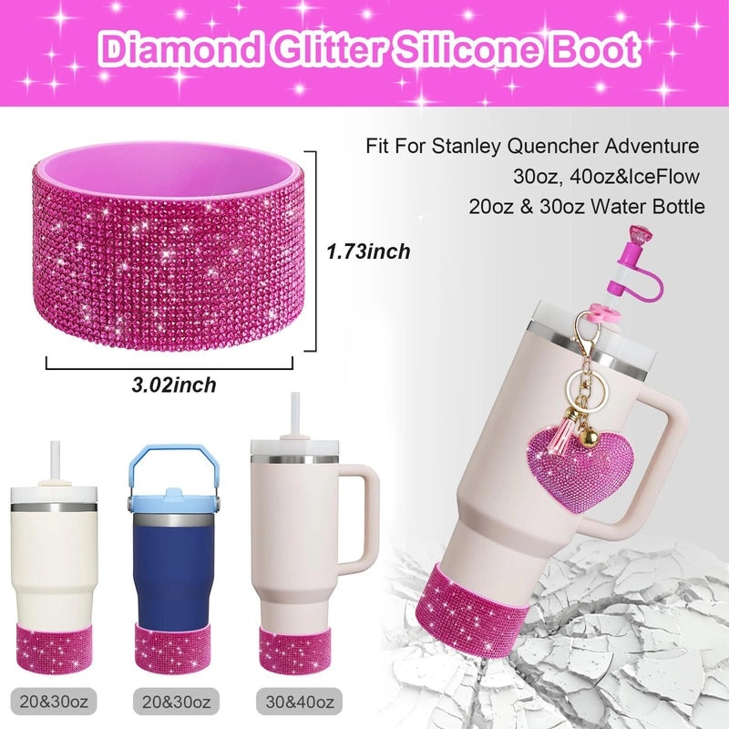 Red Heart Star Silicone Cup Sleeve Set for Casual Use|Drinkware Accessories