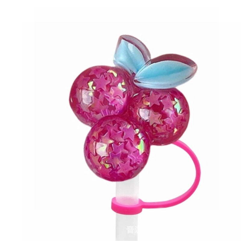 Pastoral Star Fruit Resin Straw Cap, Cute Casual Decorative Silica Gel Cover | Drinkware Accessories