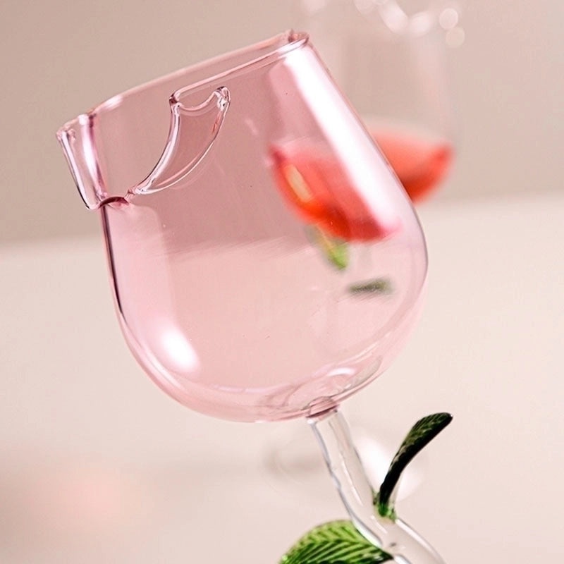 Elegant Botanical Glass Wine Cup 1 Piece | Drinkware & Bar Accessories