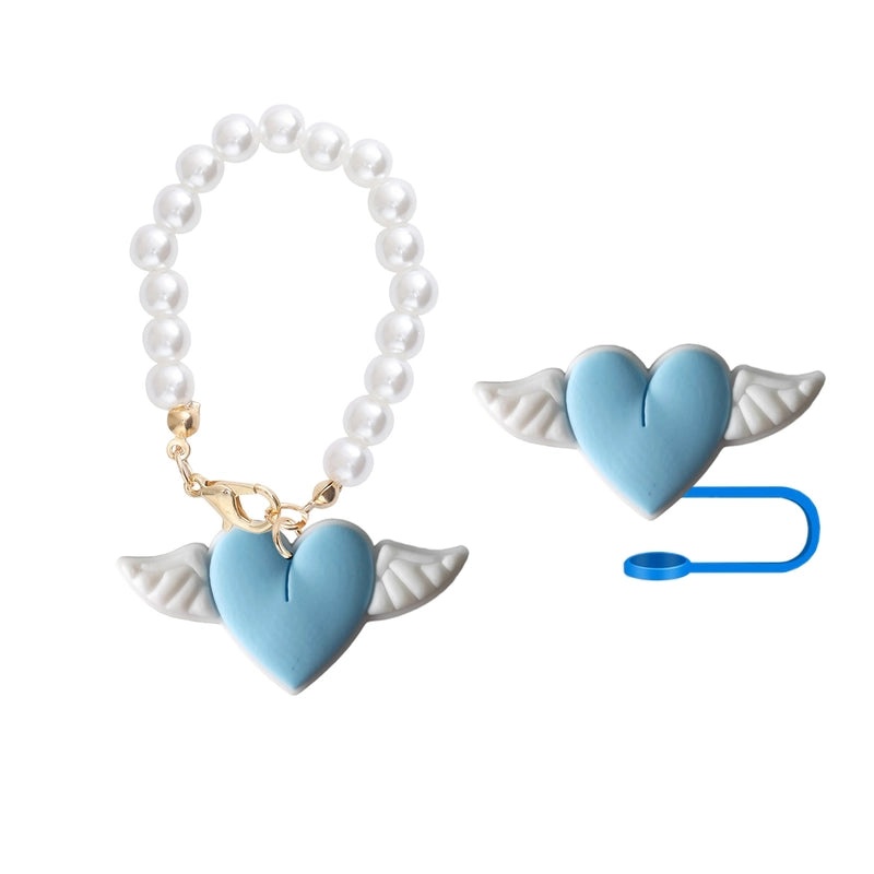 Red Heart Wing Silicone Straw Caps Cute Decorative Drink Accessories 2 or 3 Pieces Set|Drinkware Accessories