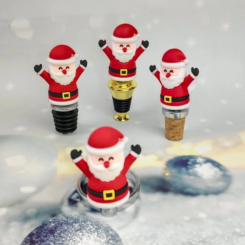 Festive Santa Claus Wine Bottle Stopper Alloy Design | Kitchen & Dining Accessories