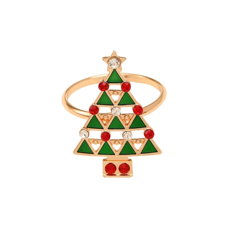 Elegant Christmas Tree Alloy Napkin Ring for Holiday Dining | Holiday Tableware