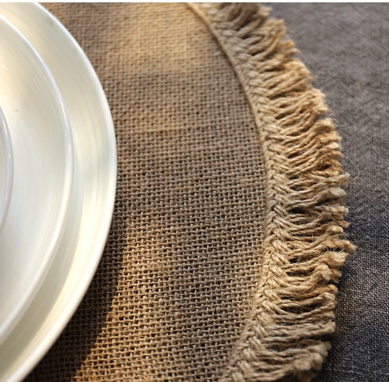 Chinoiserie Style Wooden Placemat for Vacation Dining Solid Color|Home Decor Tableware