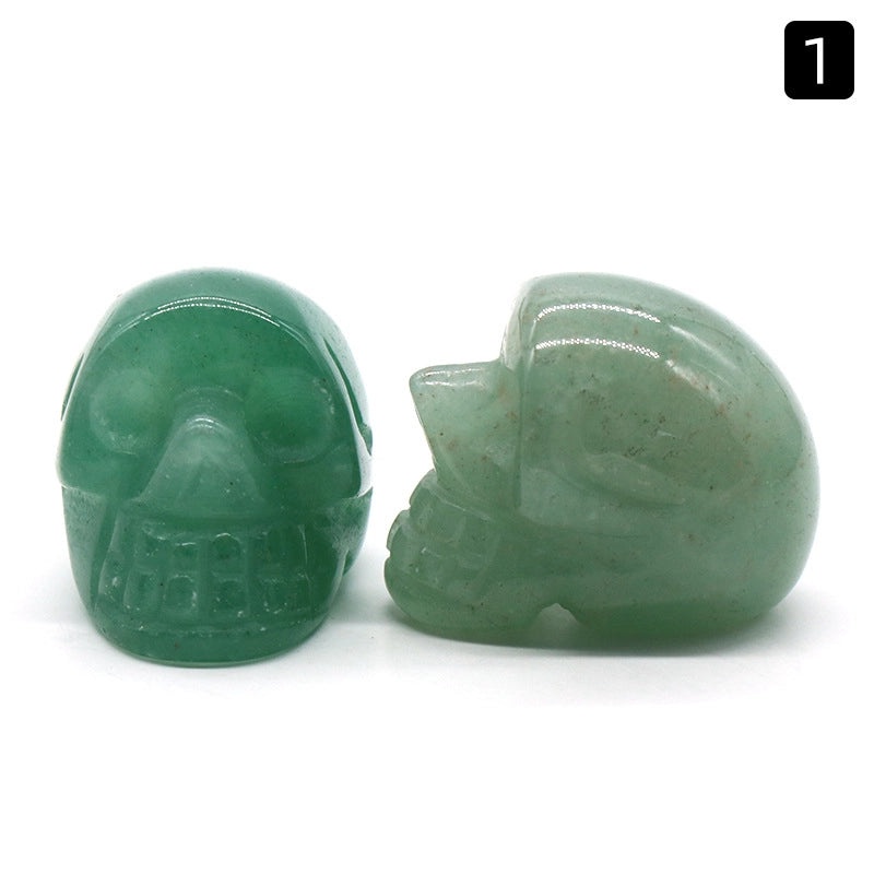 Halloween Vintage Skull Natural Crystal Agate Ornament | Home Decor & Seasonal Accessories