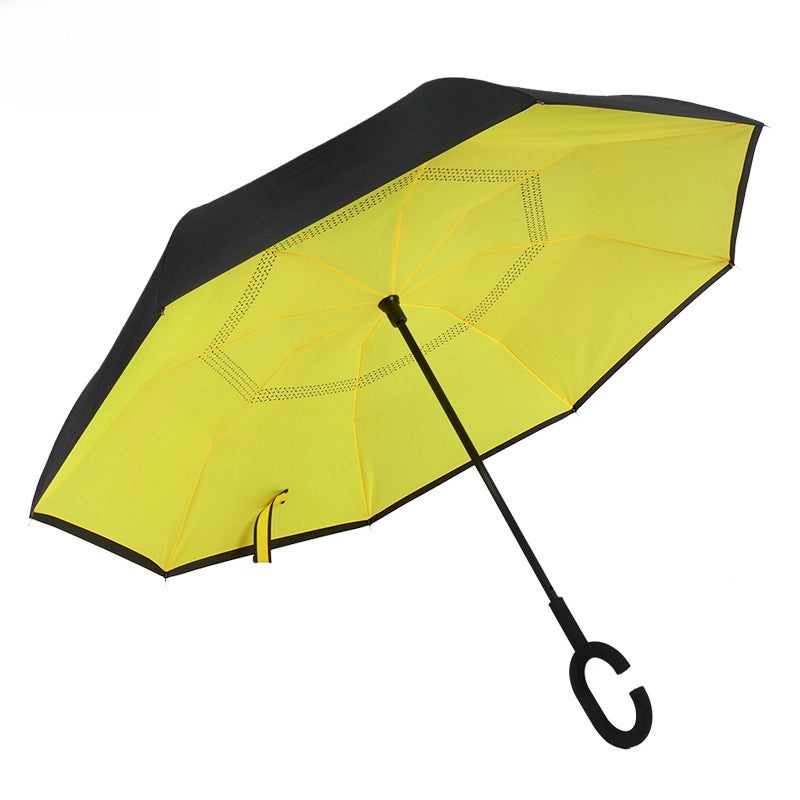 German Automatic Large Car Umbrella, Double-layer Storm-resistant Long Handle Men’s and Women’s Straight Rod Reverse Umbrella|Umbrellas & Rain Ge