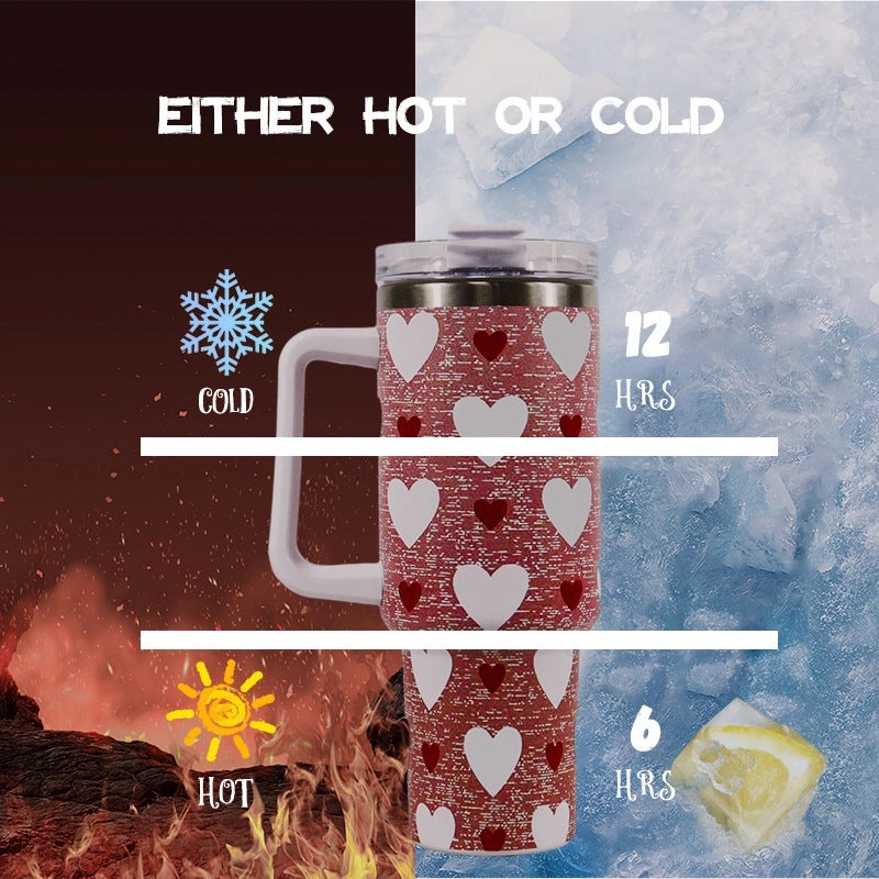 20 Pieces Red Heart and Flower Design Stainless Steel Thermos Cups | Drinkware & Thermoses