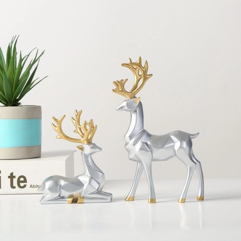 Minimalist Christmas Elk Resin Ornament Holiday Artificial Decoration|Christmas Decorations