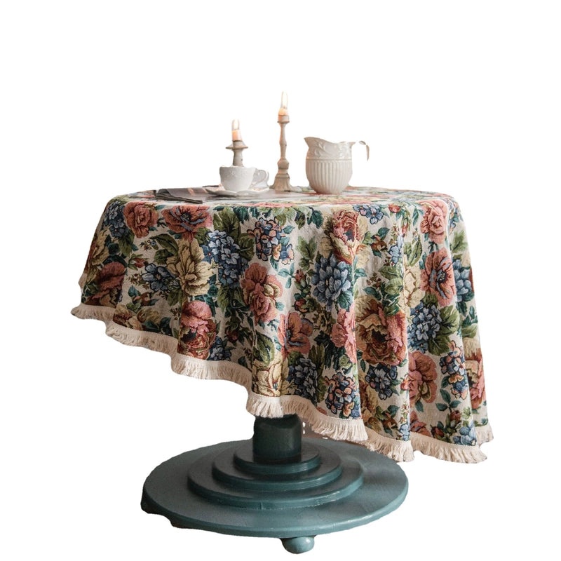 Yi Manqi Yun American Jacquard Sunflower Round Thick Tablecloth Factory Direct Supply|Home & Kitchen Textiles