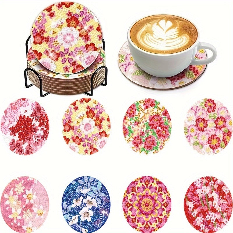 Valentine's Day Heart Shaped Flower Acrylic and Wood Placemat Set | Home & Kitchen Tableware