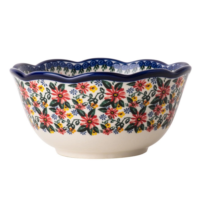 Vintage Polish Ceramic Tableware Set | Household Creative Rice, Soup, Noodle Bowls & Double Ear Plates | Kitchen Dining Dishes Set|Ceramics & Pot