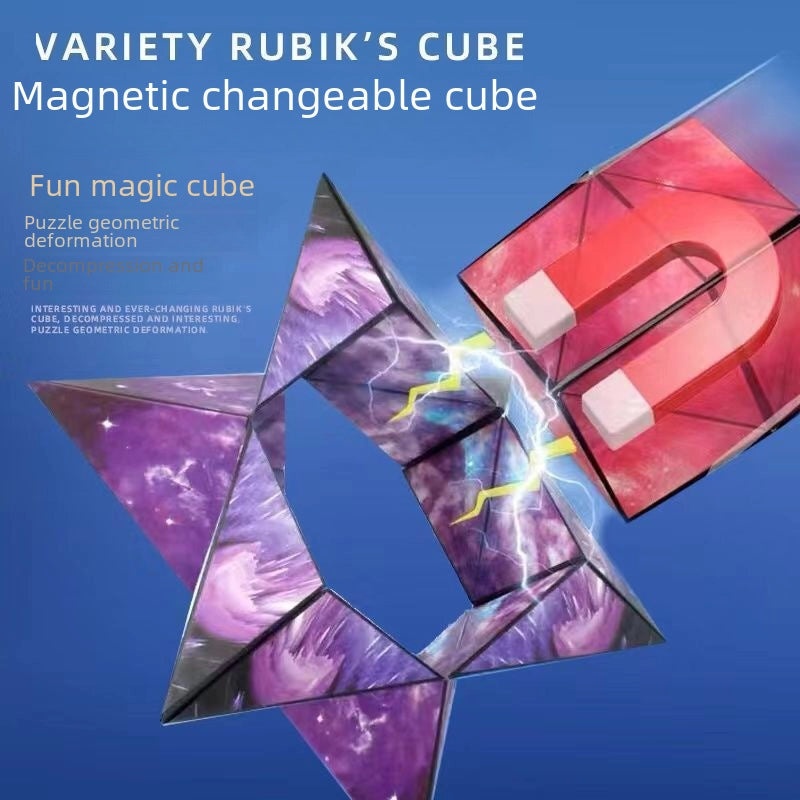 3D Geometric Magnetic Magic Cube Puzzle Toy for Decompression and Creativity|益智玩具