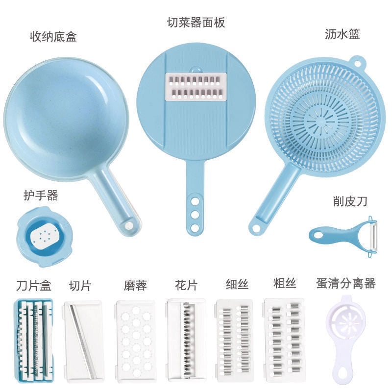 Multi-functional Kitchen Vegetable Cutter Egg White Separator Shredder Household Wheat Straw Cleaning Wipes | Kitchen Tools & Gadgets