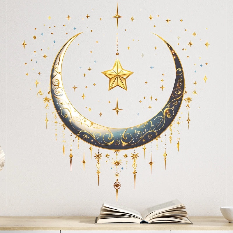 Elegant Moon PVC Wall Decal for Window Decoration | Home Decor Wall Stickers
