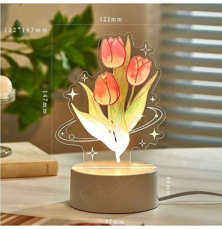 Christmas Cartoon Flower Acrylic Lighting Decor|Holiday Lighting Accessories
