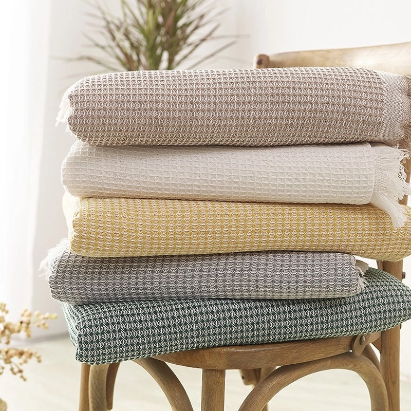 Waffle Texture Cotton Sofa Cover Full Cover Universal Sofa Towel Four Seasons Woven Cushion Protector|Home Decor Sofa Covers
