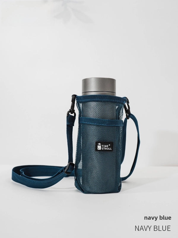 Outdoor Water Bottle Cover with Protective Mesh Strap, Hangable for Mineral Water, Tea, Milk, Thermos|Outdoor Drink Accessories