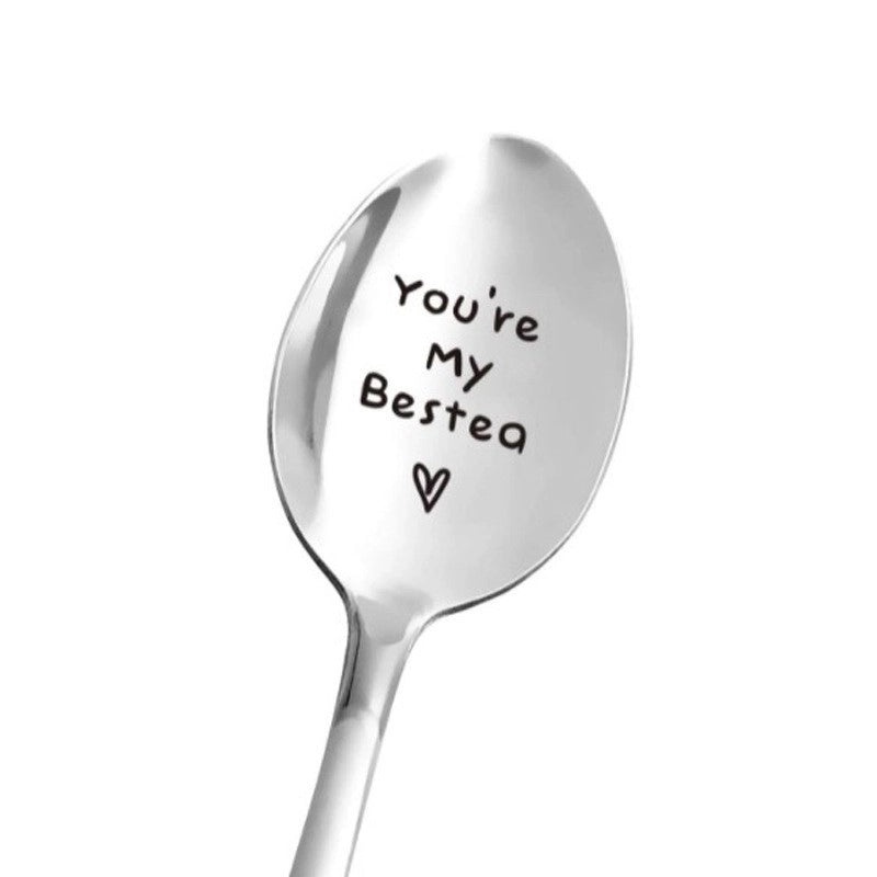 Trendy Engraved Stainless Steel Spoon|Kitchen Utensils & Dining Accessories