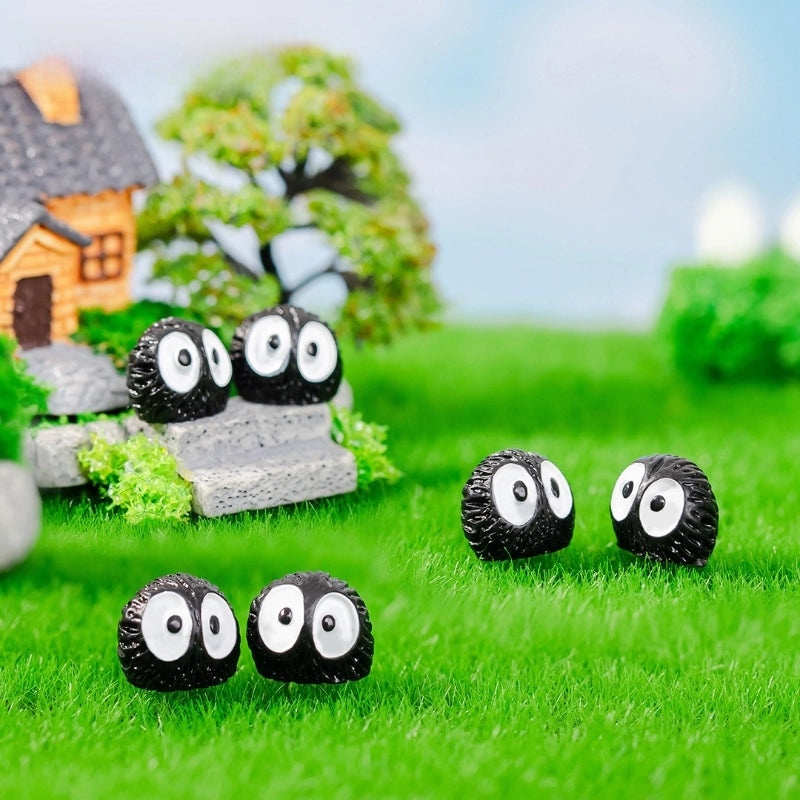 100 Pieces Mini Black Bristle Dust Elf for Micro Landscape Succulent DIY Decoration Accessories|Garden Decor