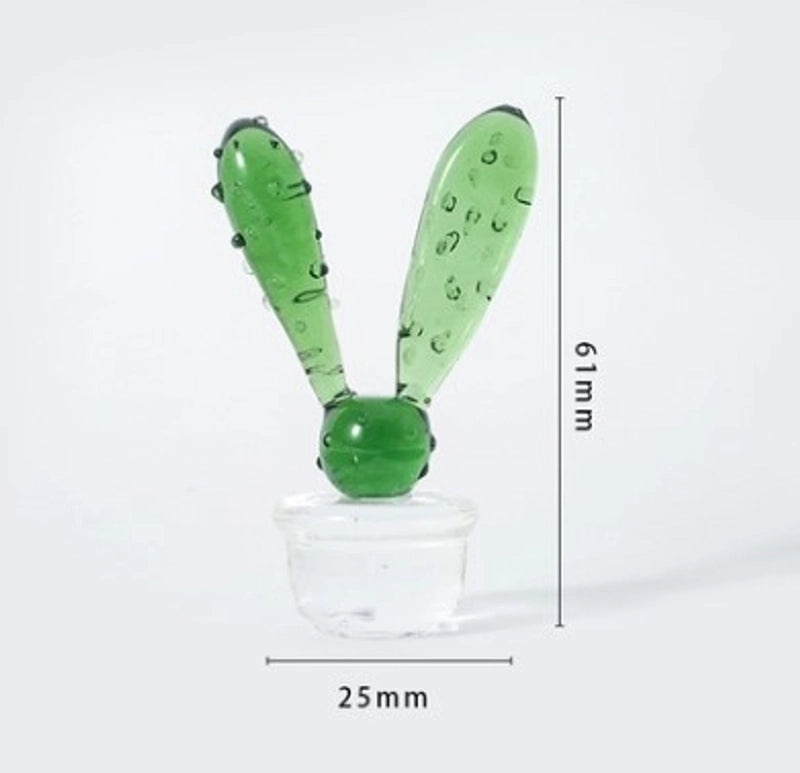 Creative Glass Cactus Plant Ornament for Desktop Home Decoration | Home Decor