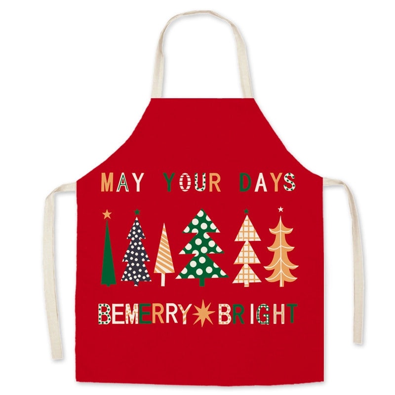 Minimalist Snowflake Christmas Cooking Apron Polyester Fabric 1 Piece | Kitchen Accessories & Cooking Aprons