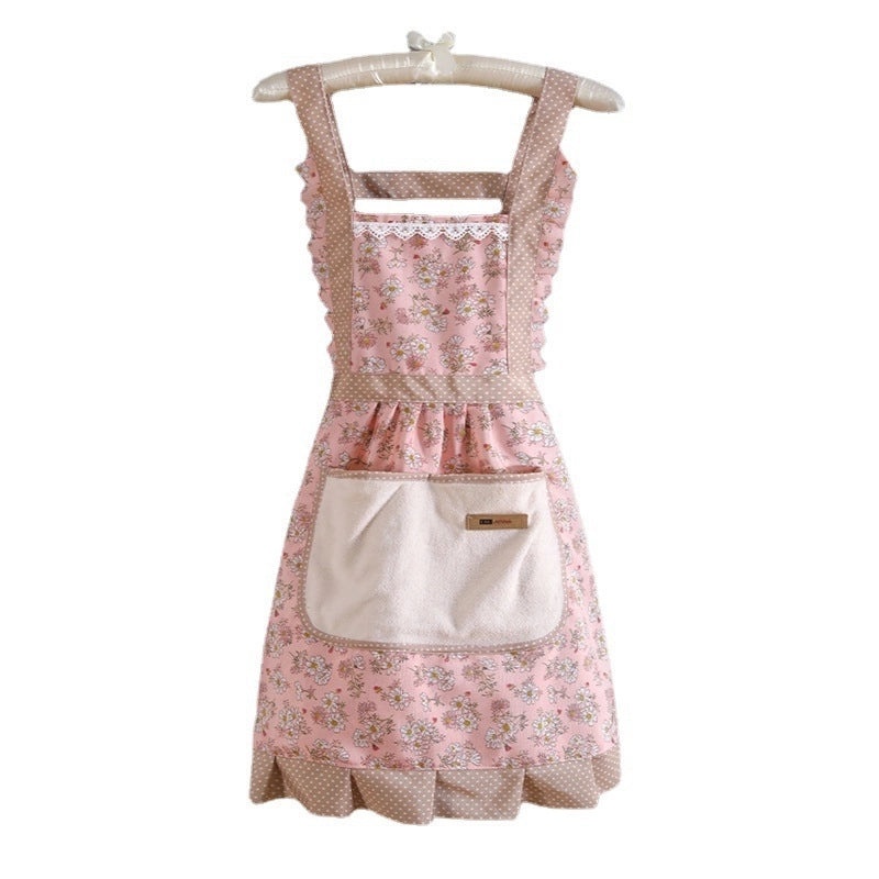 Charming Vintage Floral Polyester Apron for Women | Kitchen Aprons & Cooking Accessories