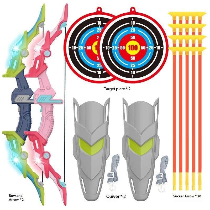 儿童运动射击玩具男孩发光弓箭套装户外运动玩具适合运动公园|儿童户外运动玩具
