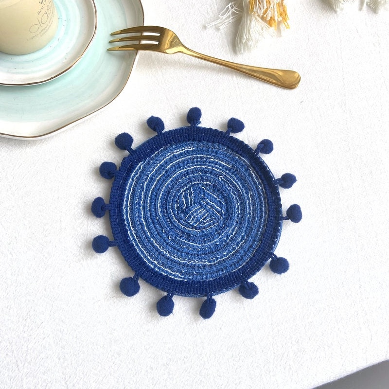 Stylish Solid Color Cotton Yarn Placemat Single Piece|Home & Kitchen Table Linens